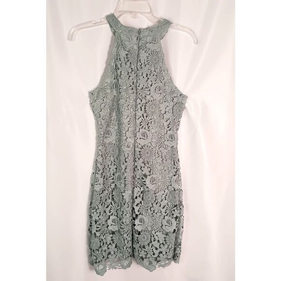 Lulus Love Poem Sage Green Lace Mini Dress Women’s Size M Wedding Party - Picture 4 of 7
